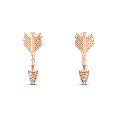 Büyük Ok Pırlanta Küpe - Arvi Jewellery