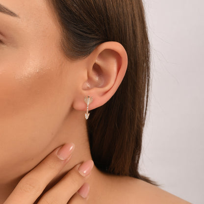 Büyük Ok Pırlanta Küpe - Arvi Jewellery