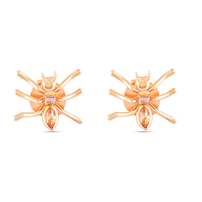 Turuncu Safir Karınca Küpe - Arvi Jewellery