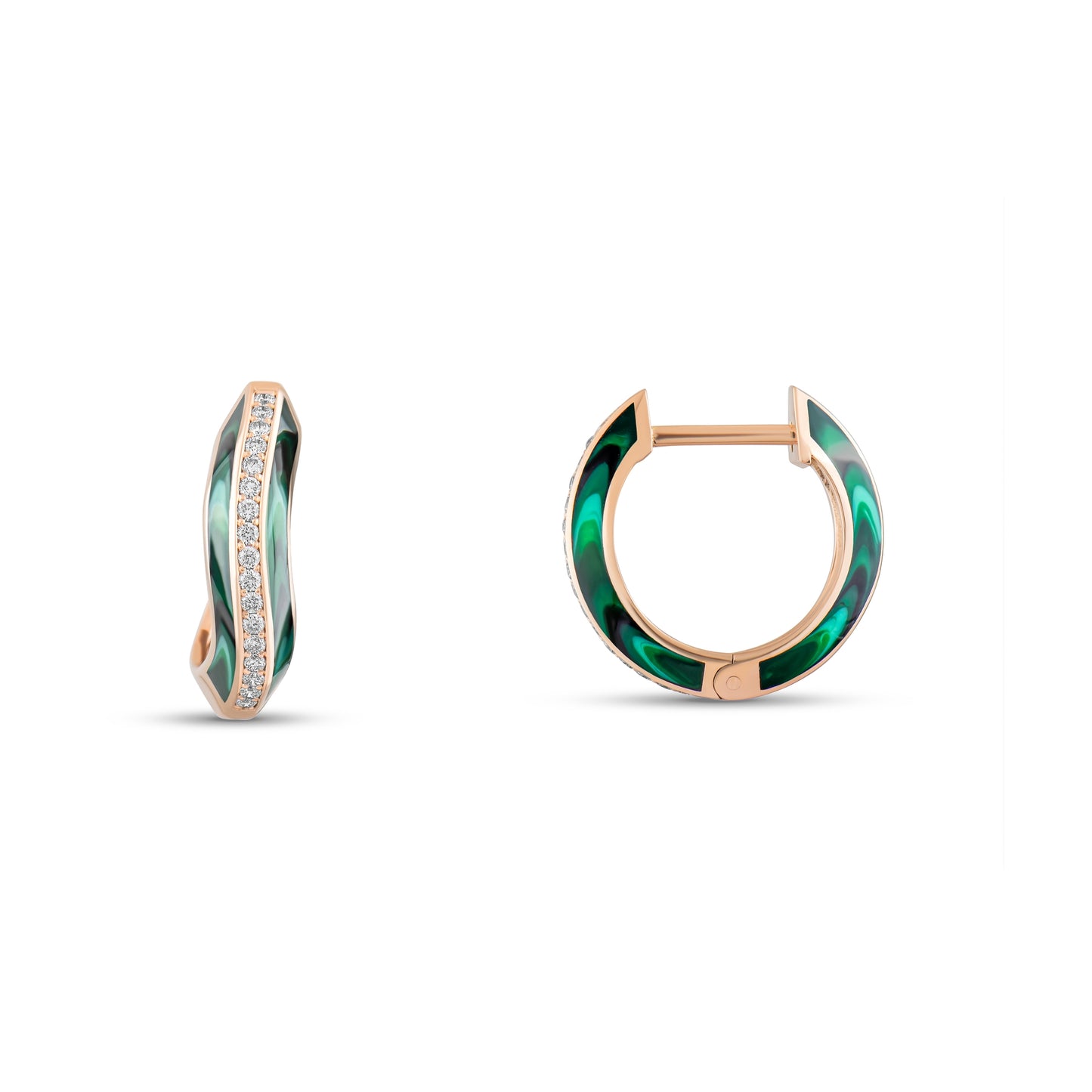 Pan Malahit Pırlanta Küpe - Arvi Jewellery