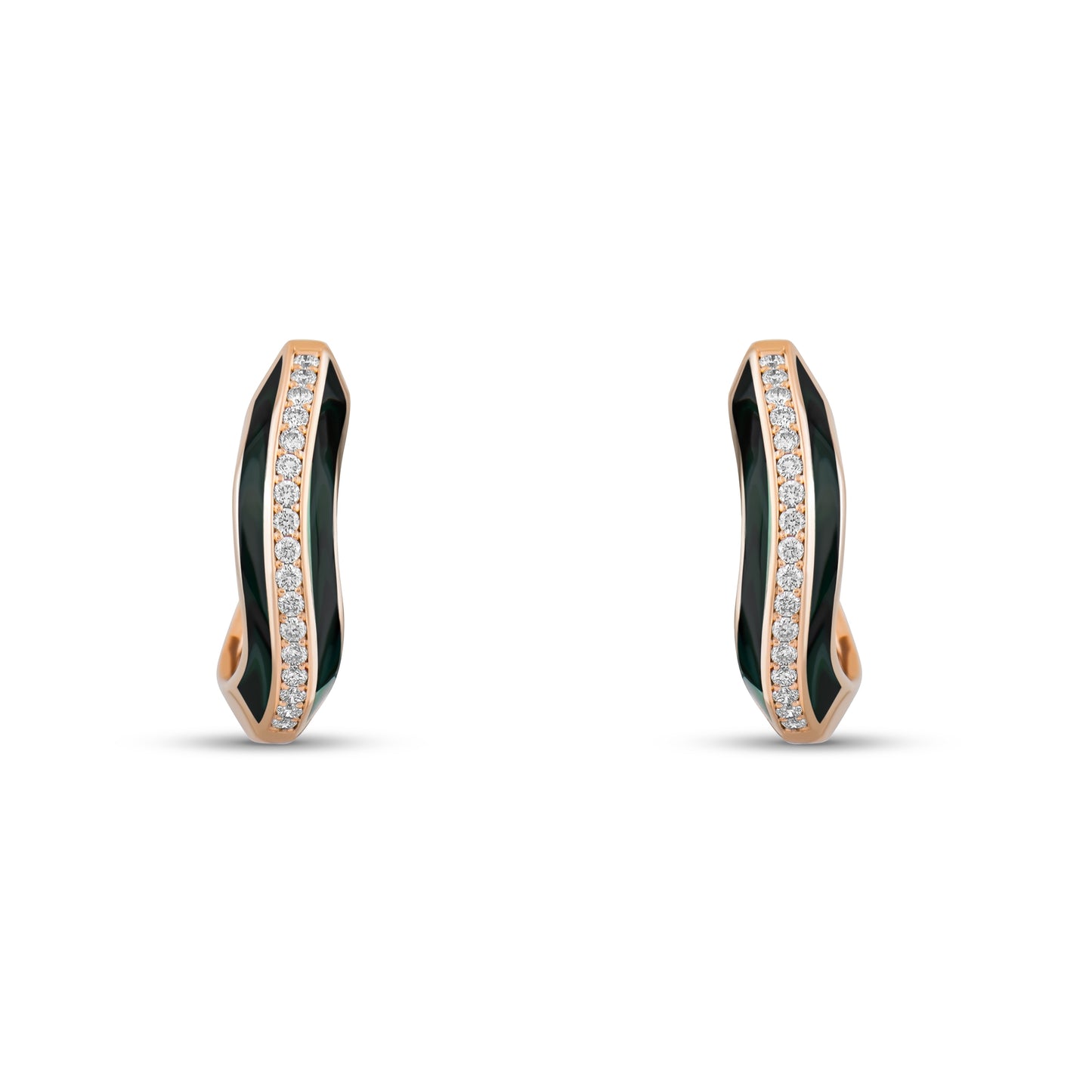 Siyah Mineli Pırlanta Küpe - Arvi Jewellery