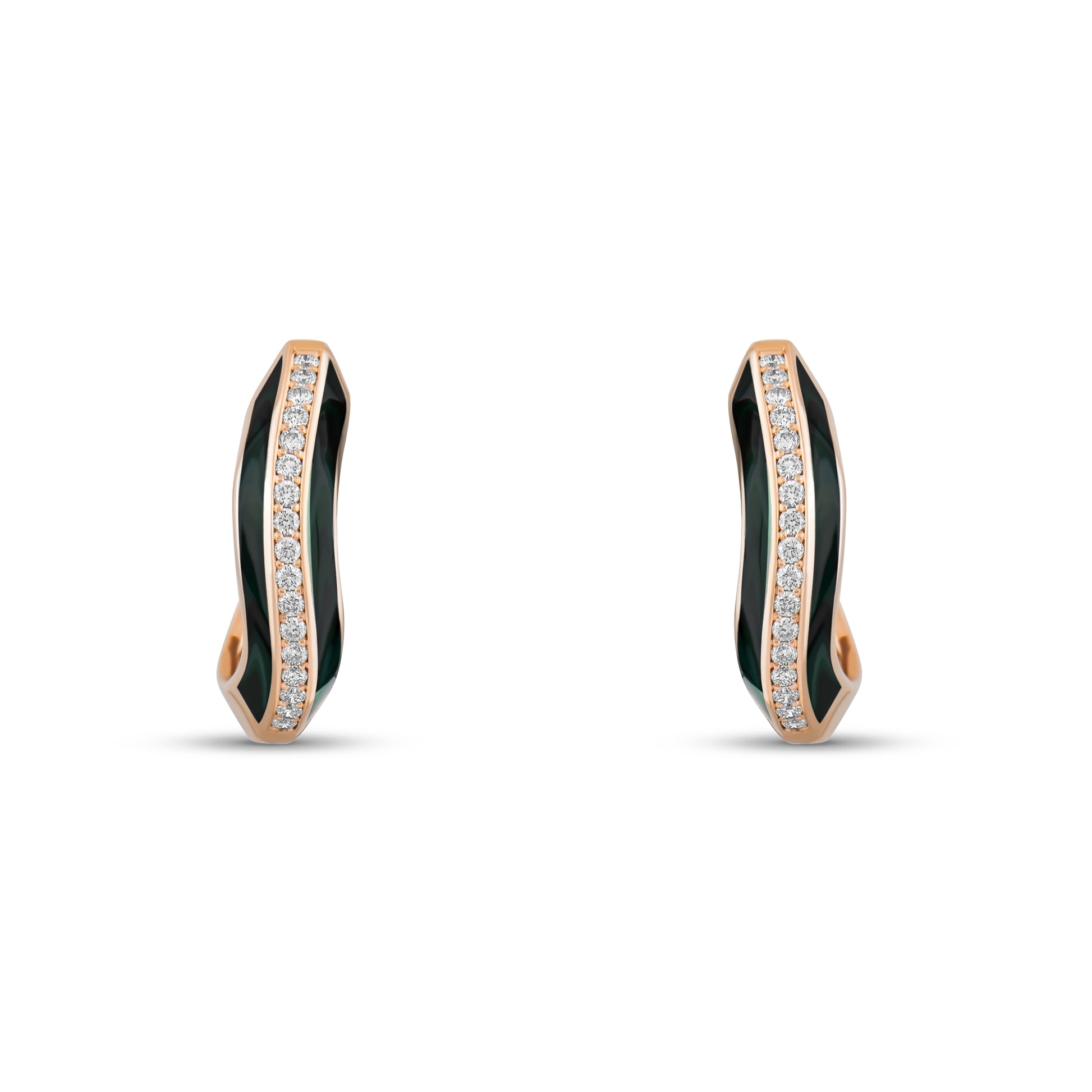 Siyah Mineli Pırlanta Küpe - Arvi Jewellery