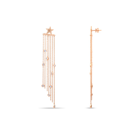 Sallantılı Pırlanta Küpe - Arvi Jewellery