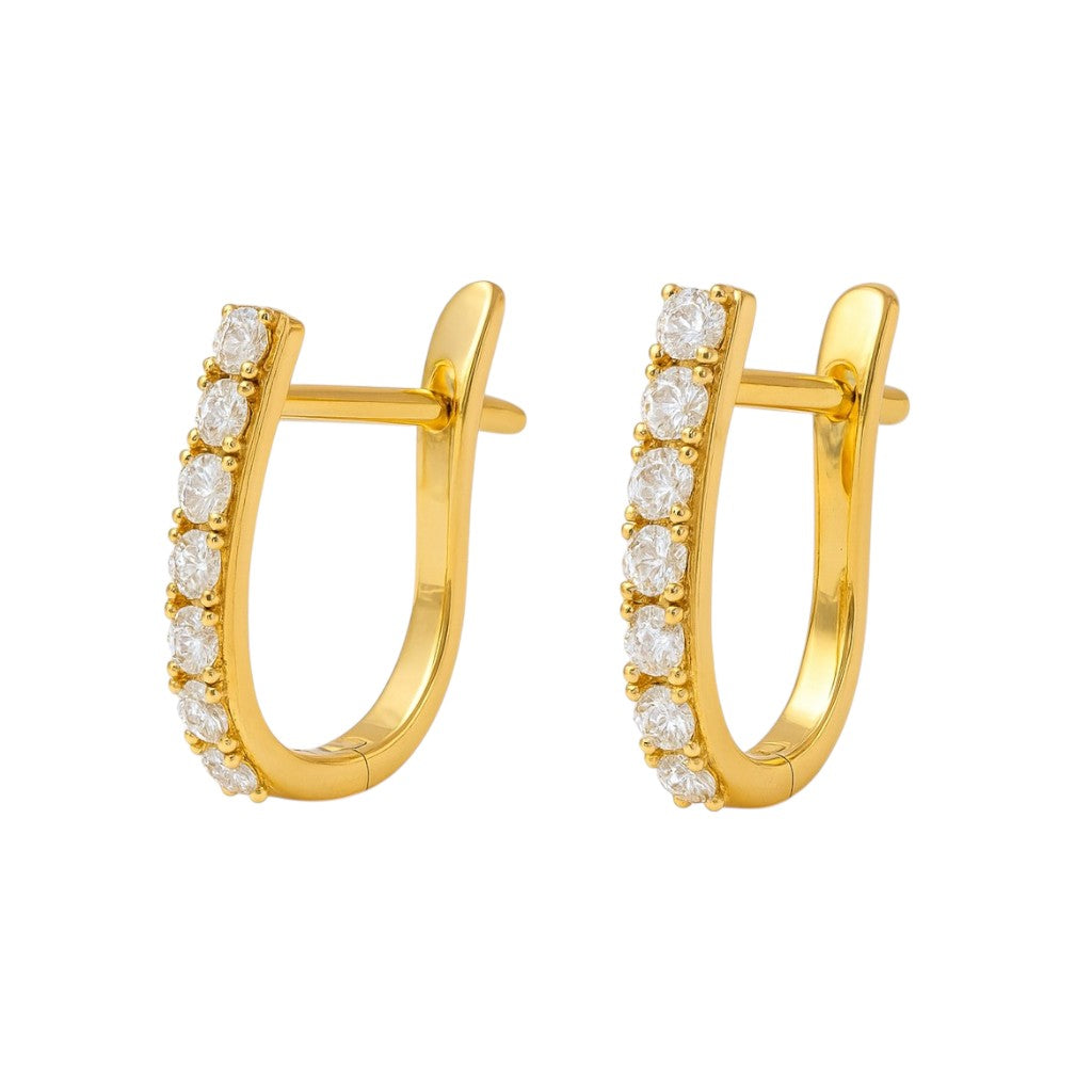 Büyük Boy Pırlanta J Küpe - Arvi Jewellery