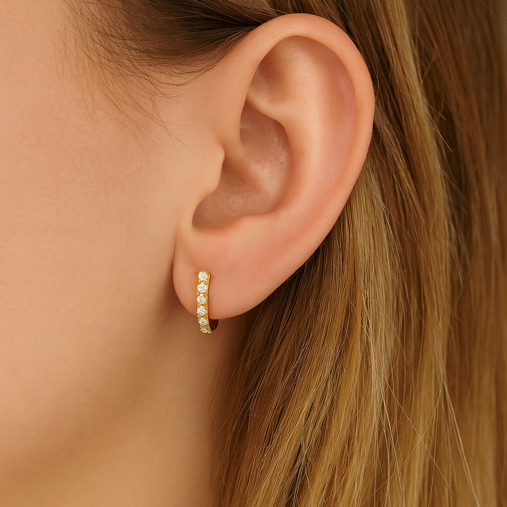 Büyük Boy Pırlanta J Küpe - Arvi Jewellery