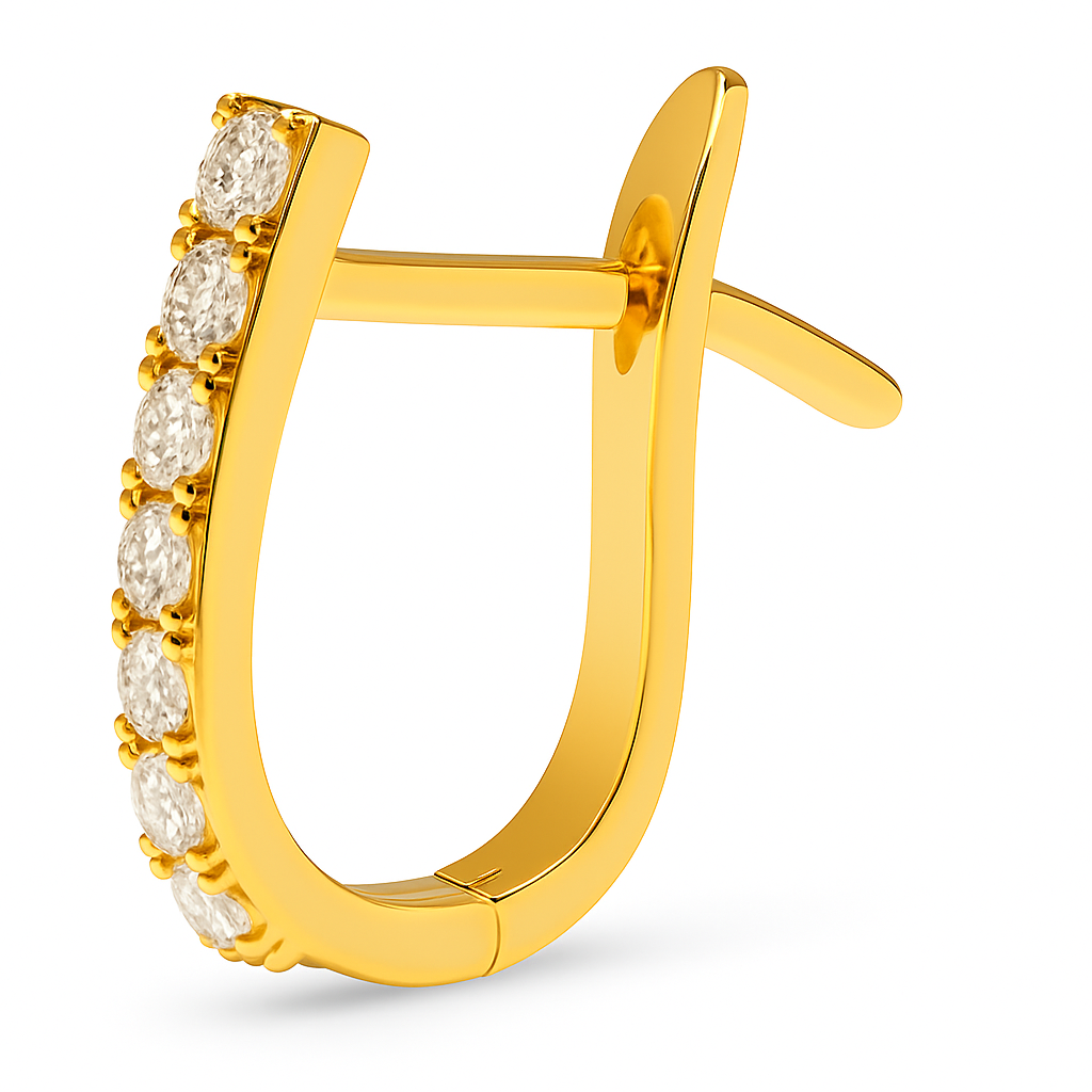 Büyük Boy Pırlanta J Küpe - Arvi Jewellery