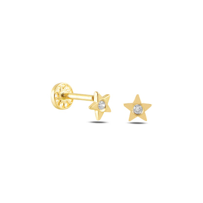 Tek Yıldız Pırlanta Piercing - Arvi Jewellery