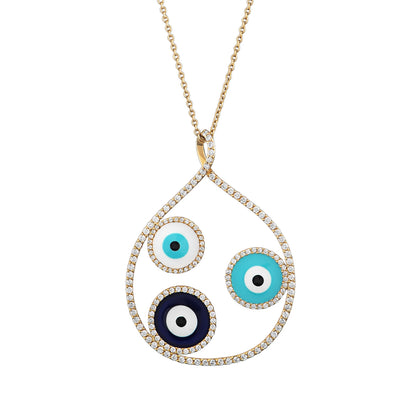 0,75 Karat 3 Göz Pırlanta Kolye - Arvi Jewellery