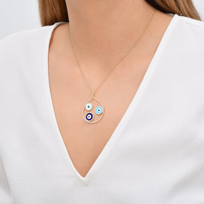 0,75 Karat 3 Göz Pırlanta Kolye - Arvi Jewellery