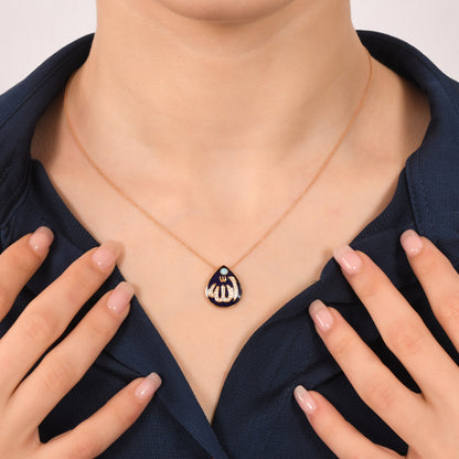 0,13 Karat Allah Yazılı Pırlanta Kolye - Arvi Jewellery