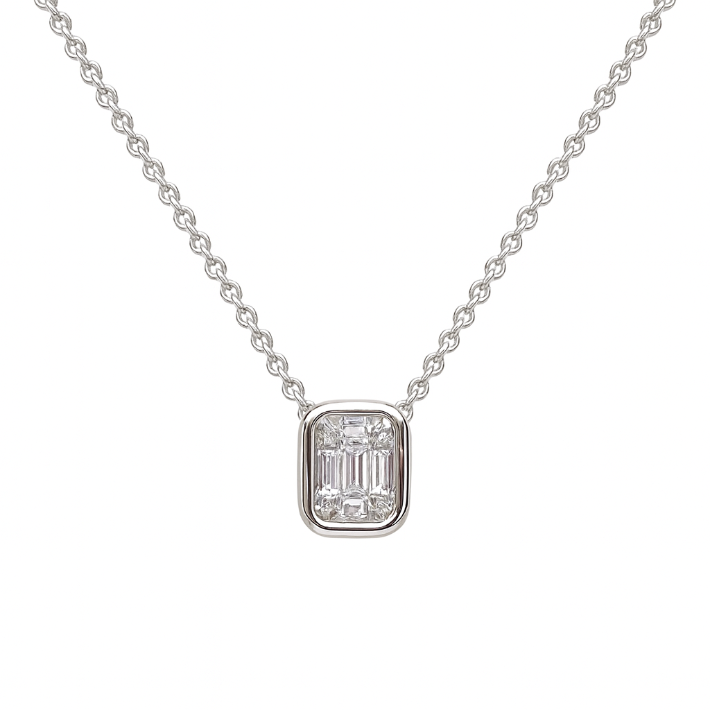 0,19 Karat Baget Pırlanta Kolye - Arvi Jewellery