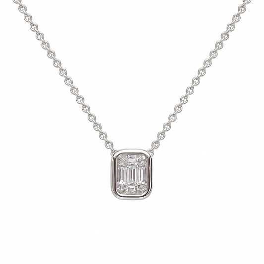 0,19 Karat Baget Pırlanta Kolye - Arvi Jewellery