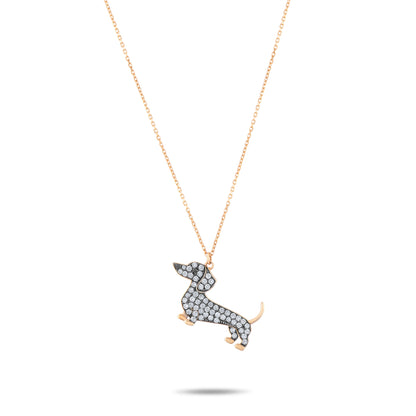 0,50 Karat Pırlanta Köpek Kolye - Arvi Jewellery
