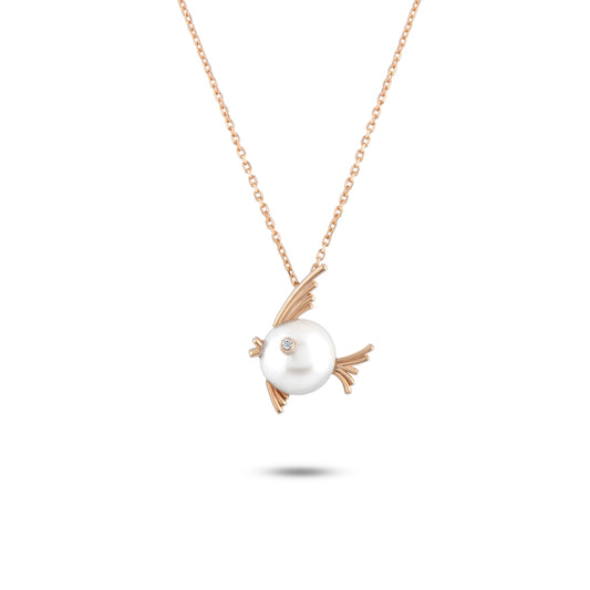 0,01 Karat Pırlanta Balık Kolye - Arvi Jewellery