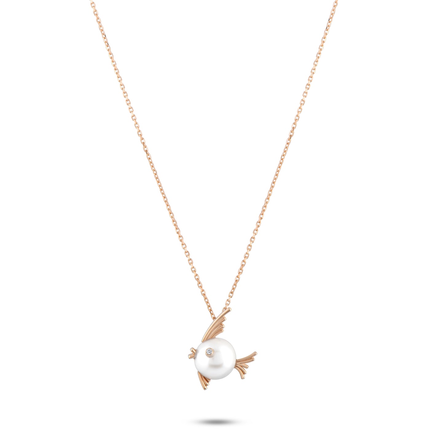 0,01 Karat Pırlanta Balık Kolye - Arvi Jewellery