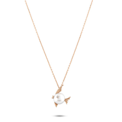 0,01 Karat Pırlanta Balık Kolye - Arvi Jewellery