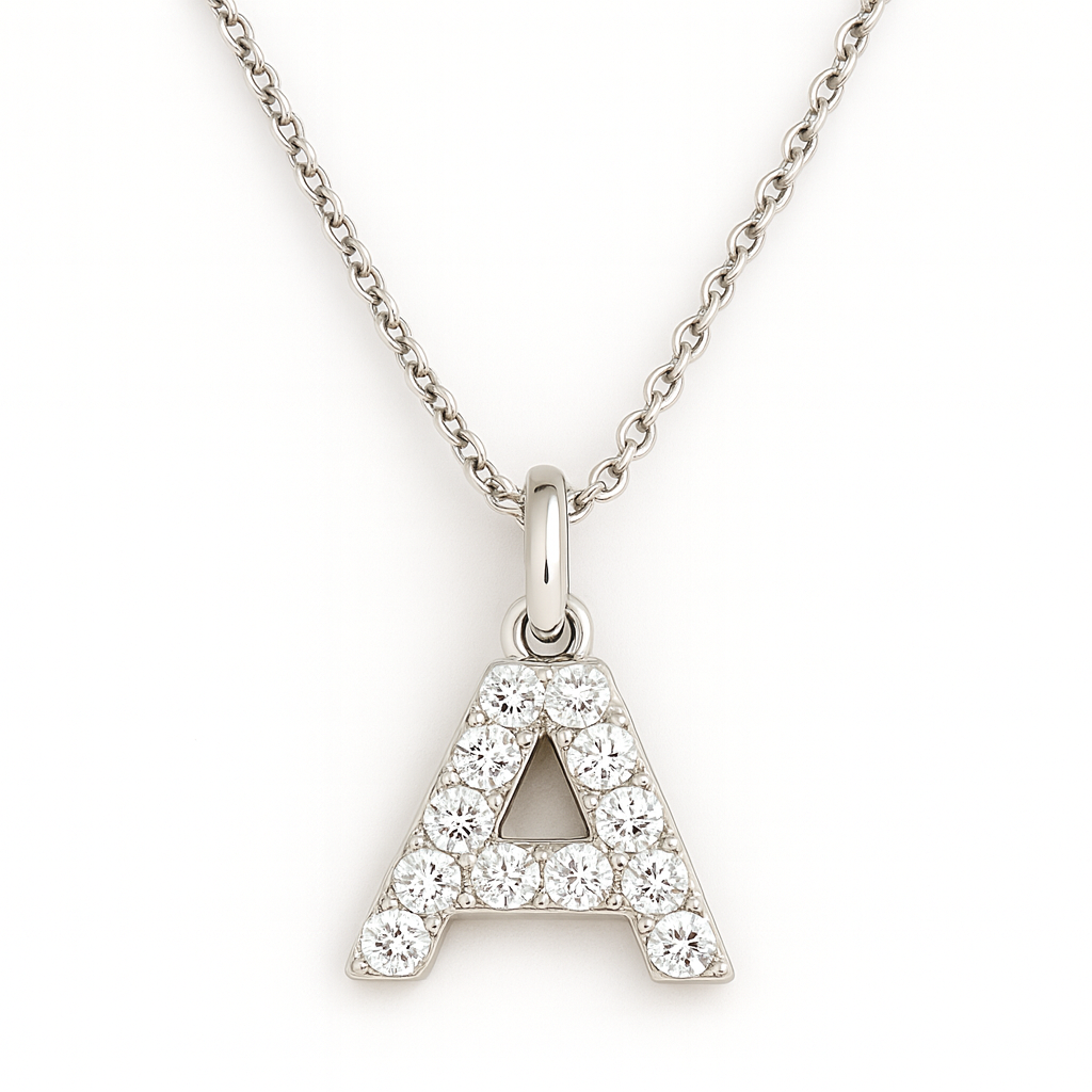0,18 Karat A Harfi Pırlanta Kolye - Arvi Jewellery