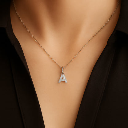 0,18 Karat A Harfi Pırlanta Kolye - Arvi Jewellery
