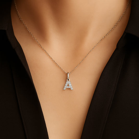 0,18 Karat A Harfi Pırlanta Kolye - Arvi Jewellery
