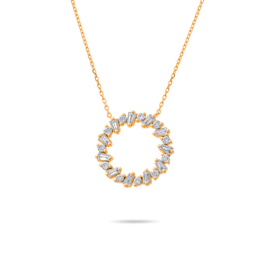 0,37 Karat Baget Pırlanta Kolye - Arvi Jewellery