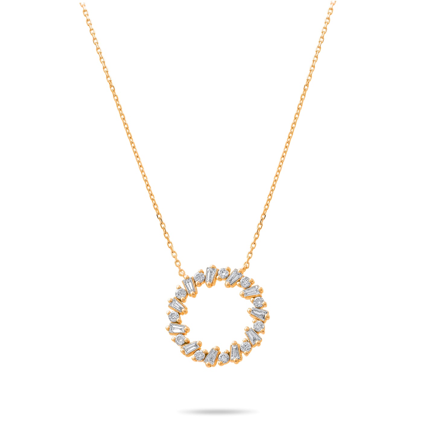 0,37 Karat Baget Pırlanta Kolye - Arvi Jewellery