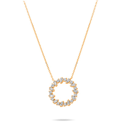 0,37 Karat Baget Pırlanta Kolye - Arvi Jewellery