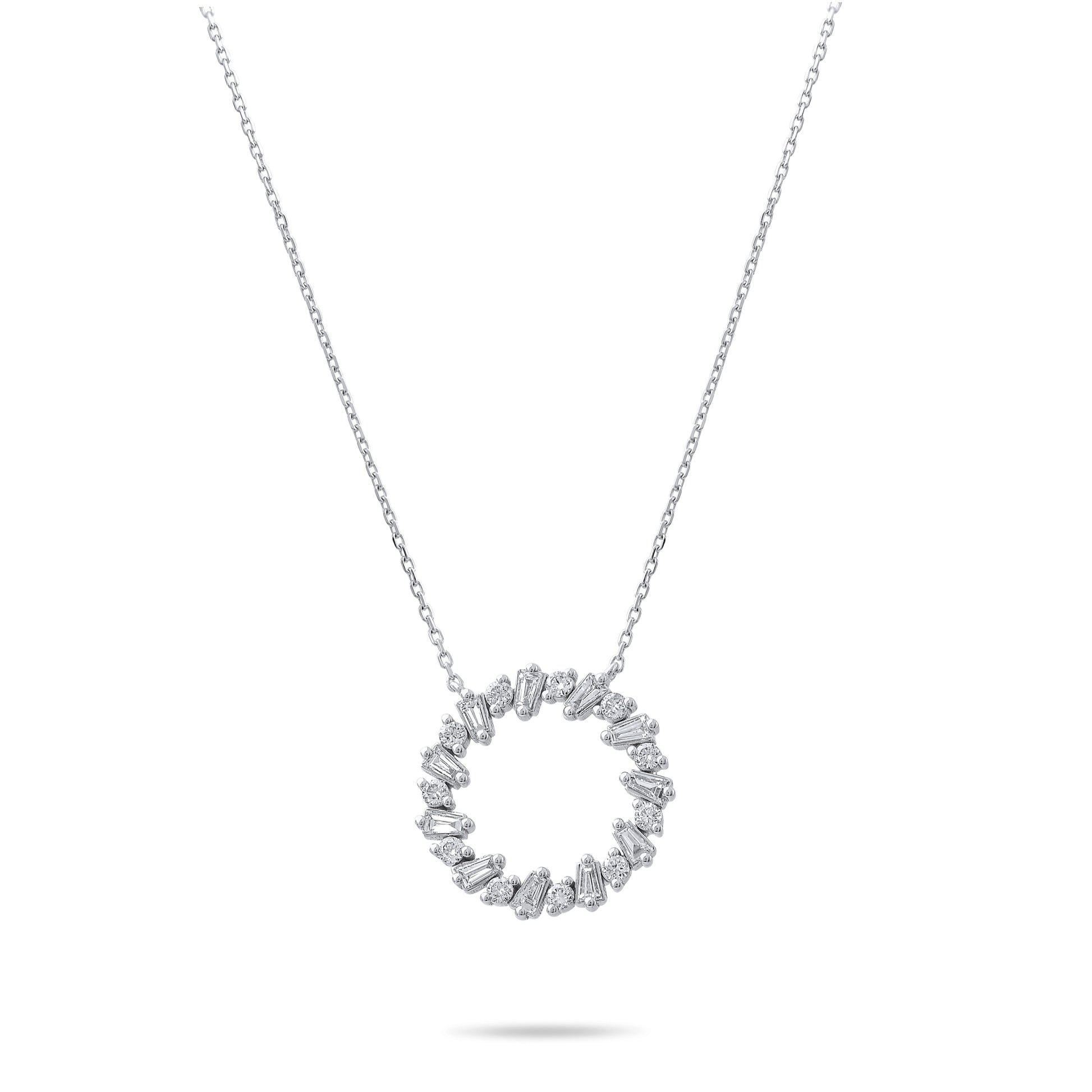 0,38 Karat Baget Pırlanta Kolye - Arvi Jewellery