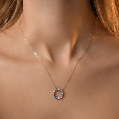 0,38 Karat Baget Pırlanta Kolye - Arvi Jewellery