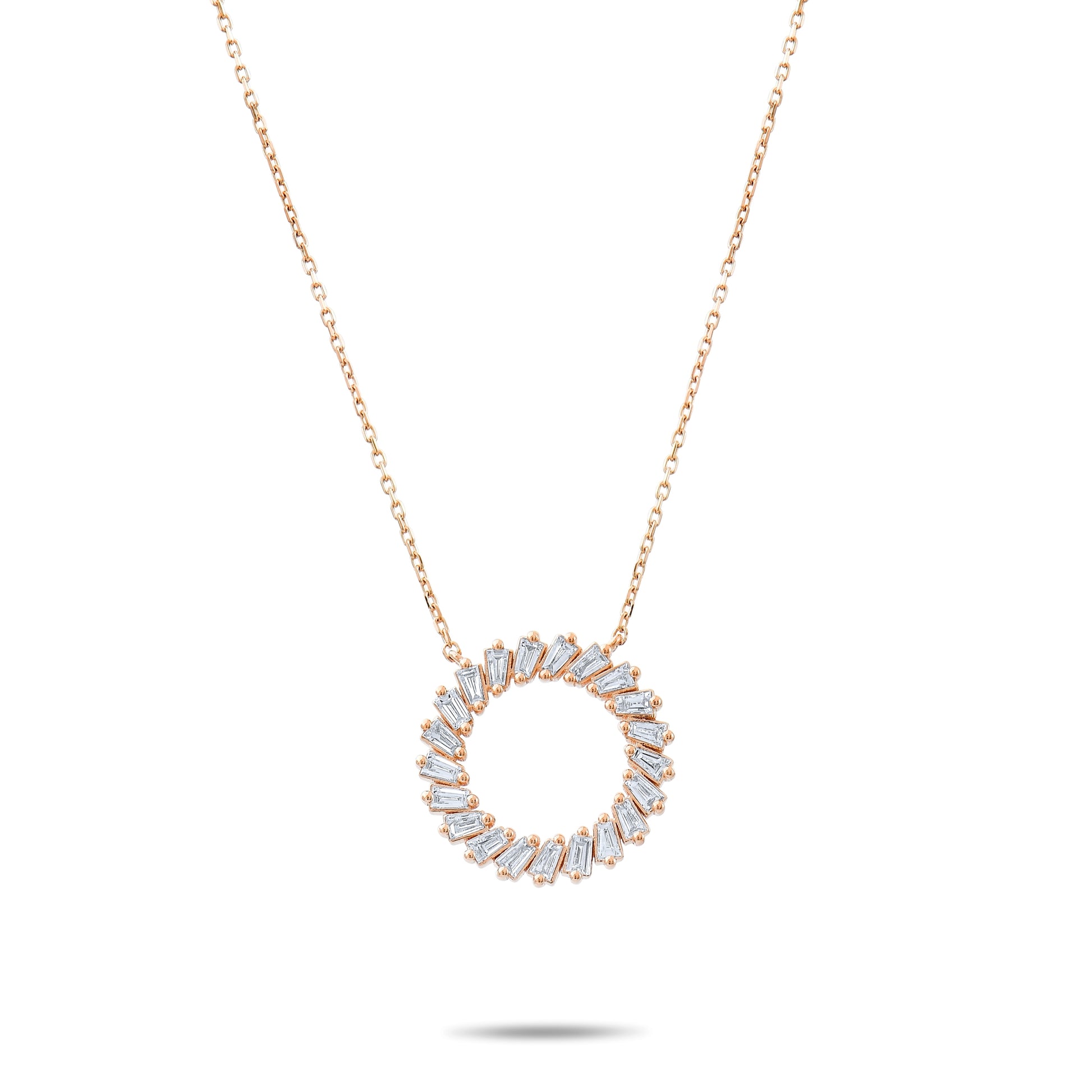 0,37 Karat Baget Pırlanta Kolye - Arvi Jewellery