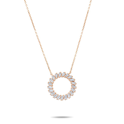 0,37 Karat Baget Pırlanta Kolye - Arvi Jewellery