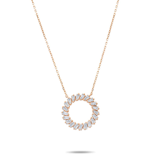 0,37 Karat Baget Pırlanta Kolye - Arvi Jewellery