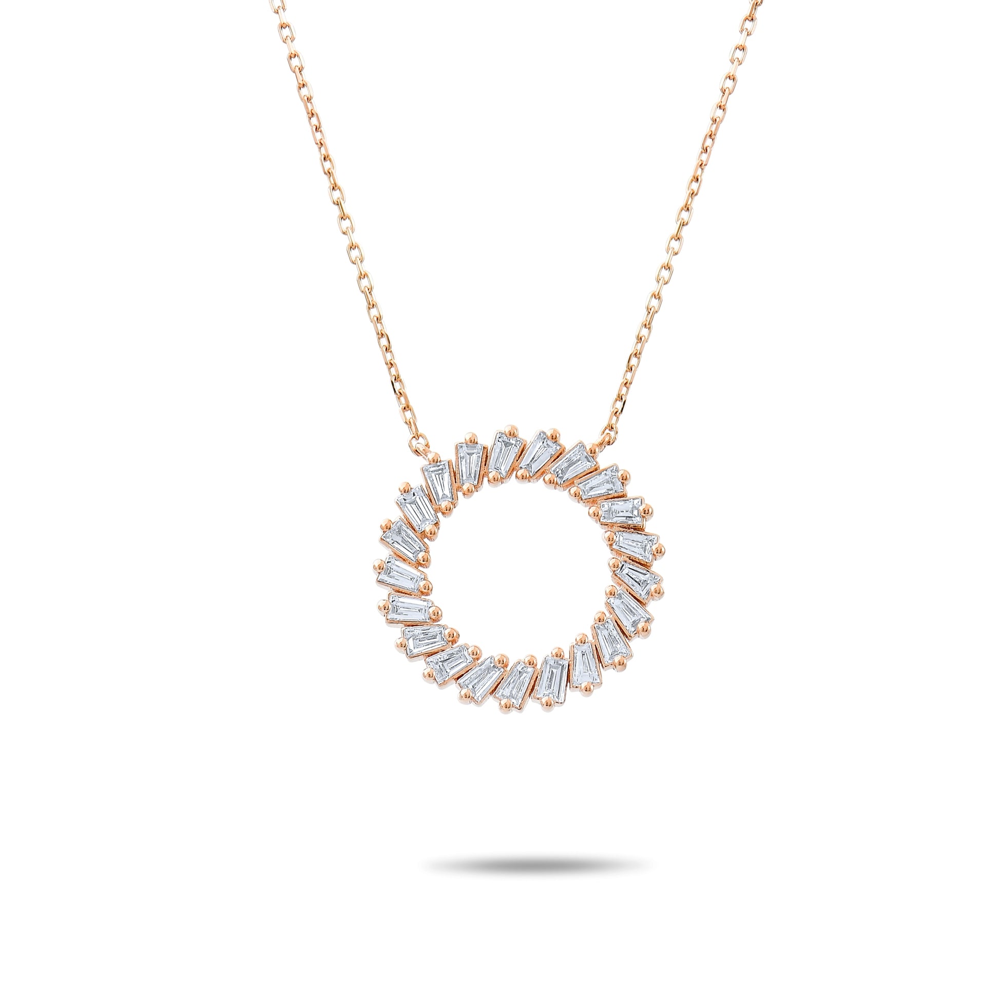 0,37 Karat Baget Pırlanta Kolye - Arvi Jewellery