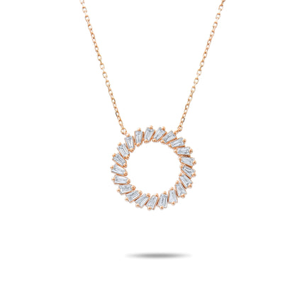 0,37 Karat Baget Pırlanta Kolye - Arvi Jewellery