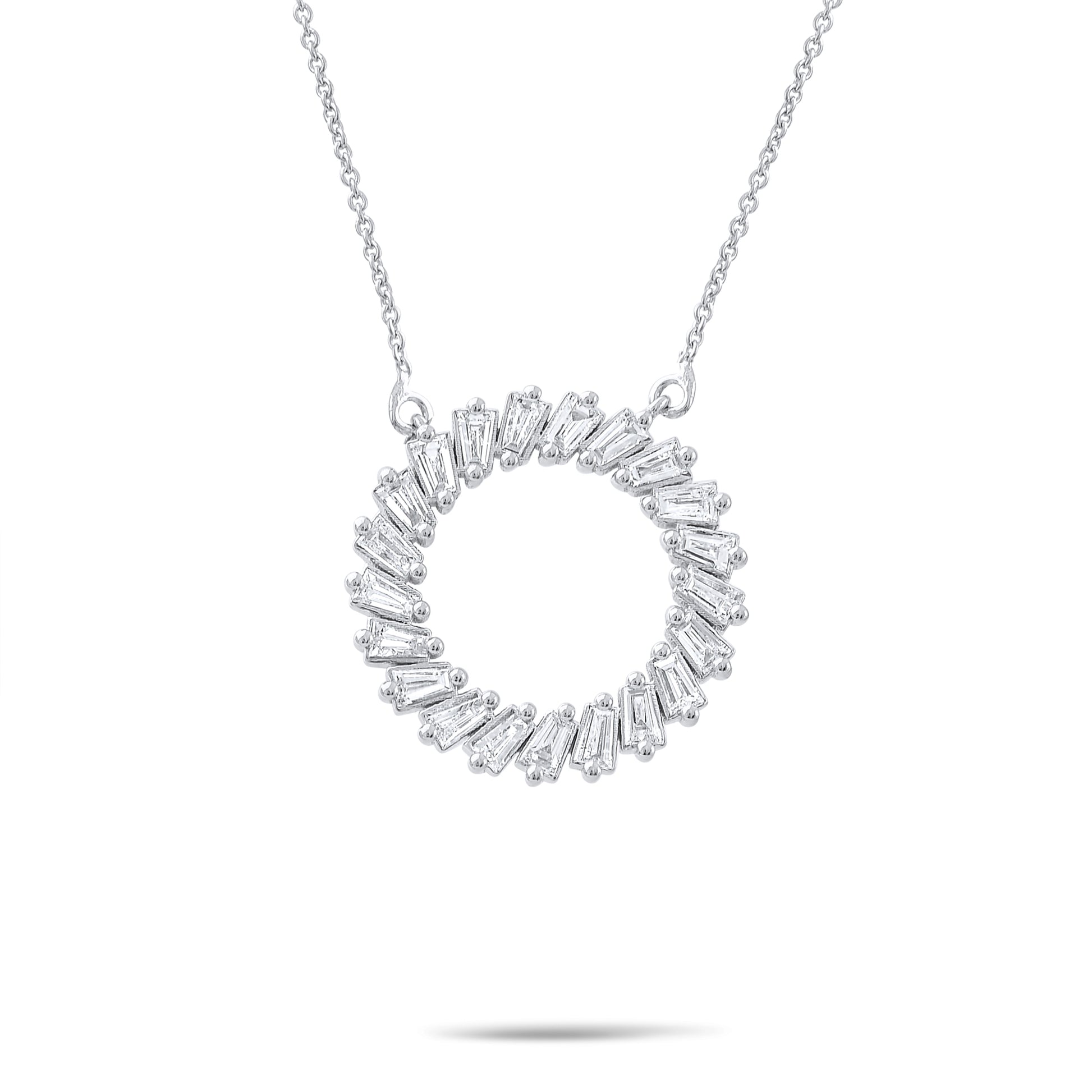 0,37 Karat Baget Pırlanta Kolye - Arvi Jewellery