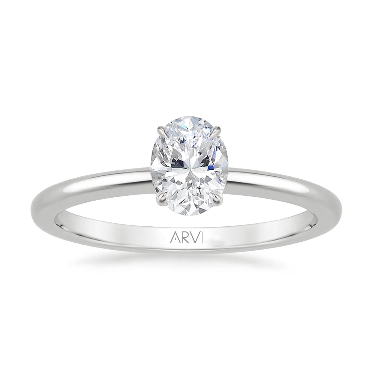 0,50 Karat Oval Pırlanta Tektaş Yüzük HRD Sertifikalı - Arvi Jewellery