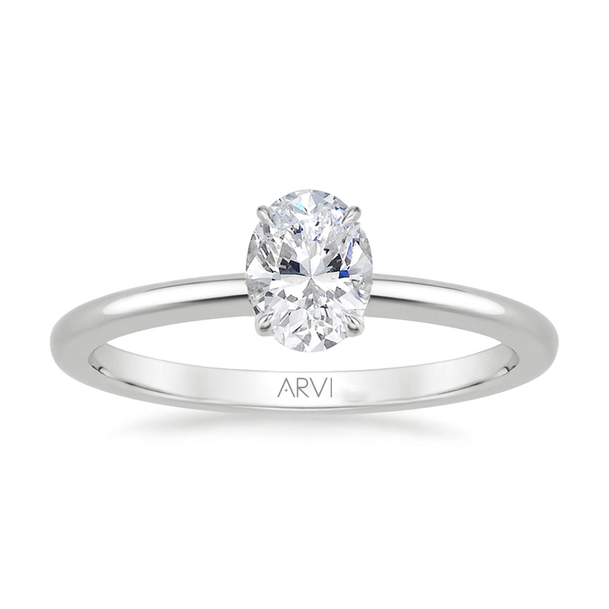 0,50 Karat Oval Pırlanta Tektaş Yüzük HRD Sertifikalı - Arvi Jewellery
