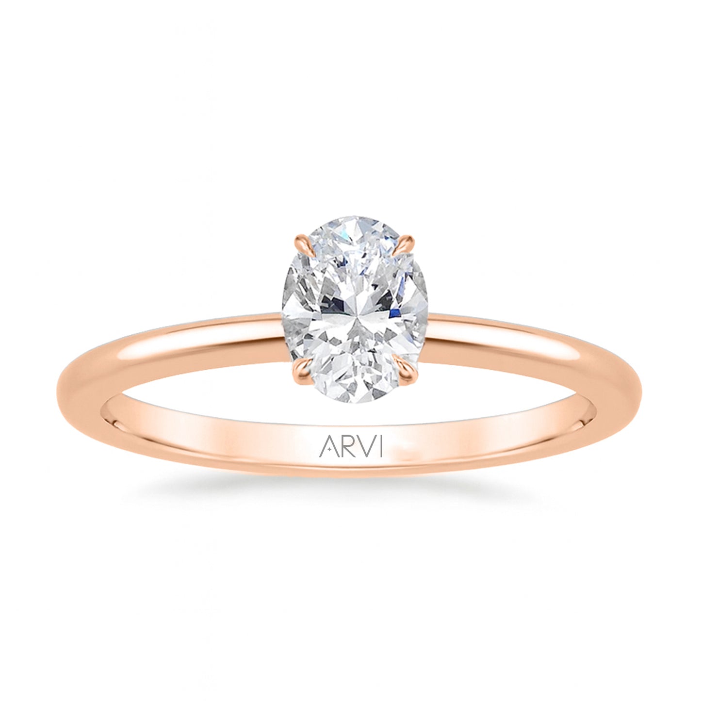 0,50 Karat Oval Pırlanta Tektaş Yüzük HRD Sertifikalı - Arvi Jewellery