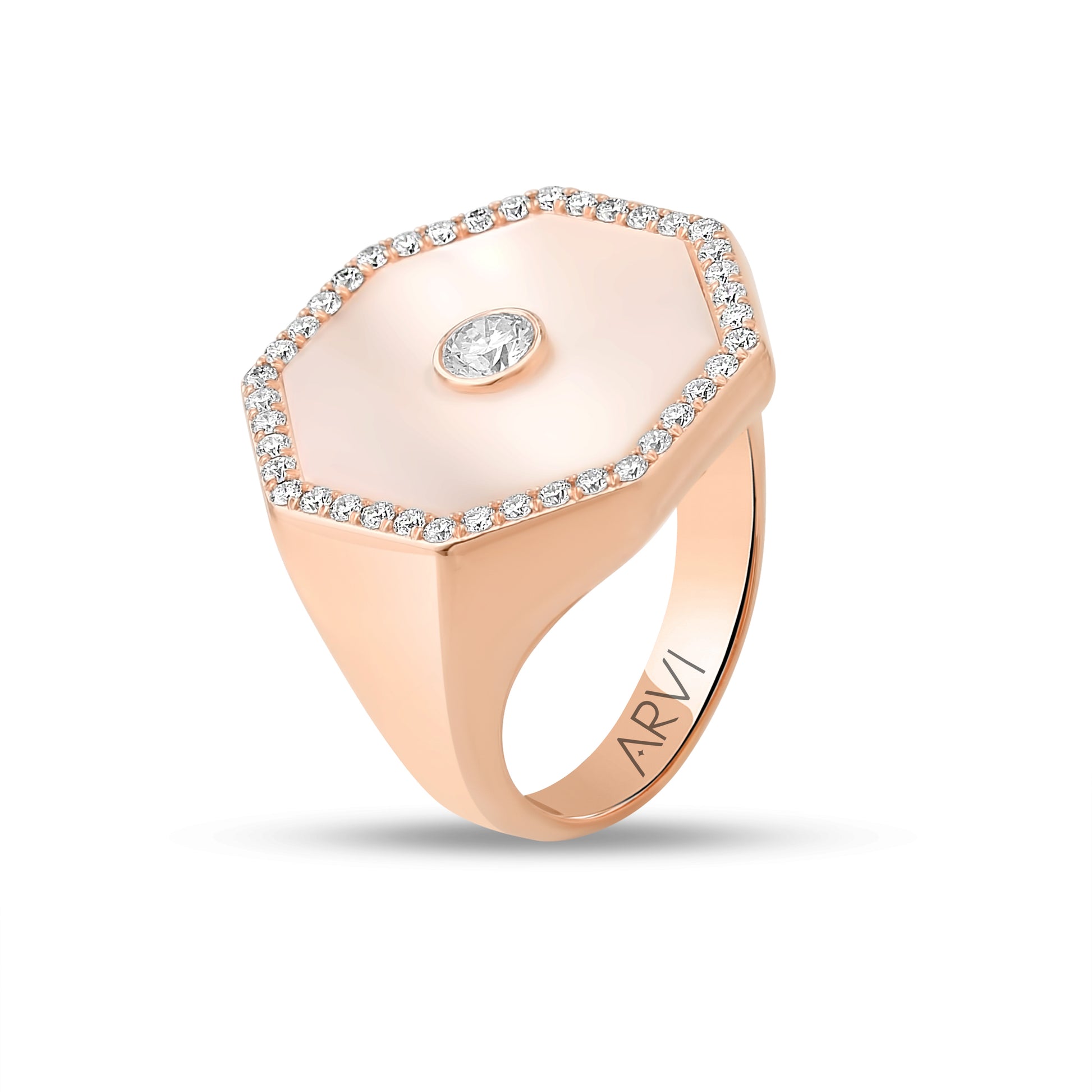 0,63 Karat Pırlanta Sekizgen Yüzük - Arvi Jewellery