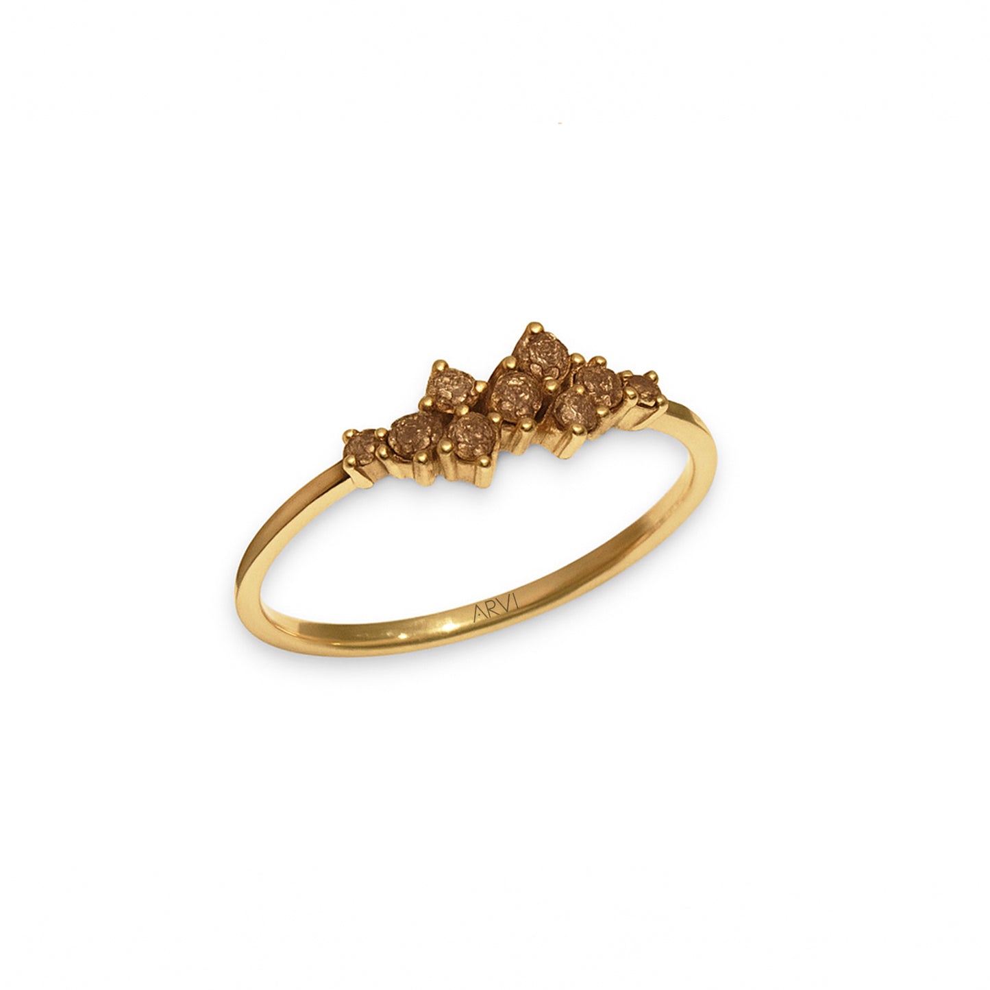 0,20 Karat Kahverengi Pırlanta Yüzük - Arvi Jewellery