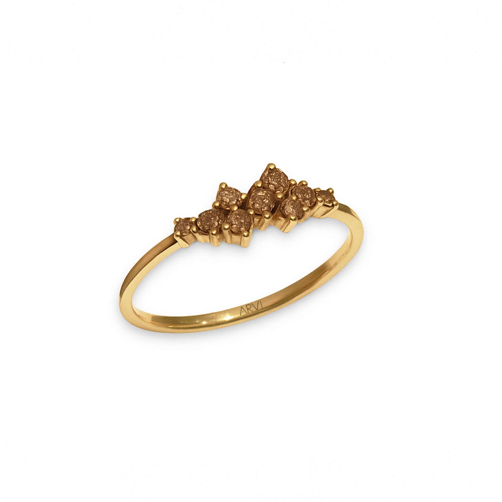 0,20 Karat Kahverengi Pırlanta Yüzük - Arvi Jewellery