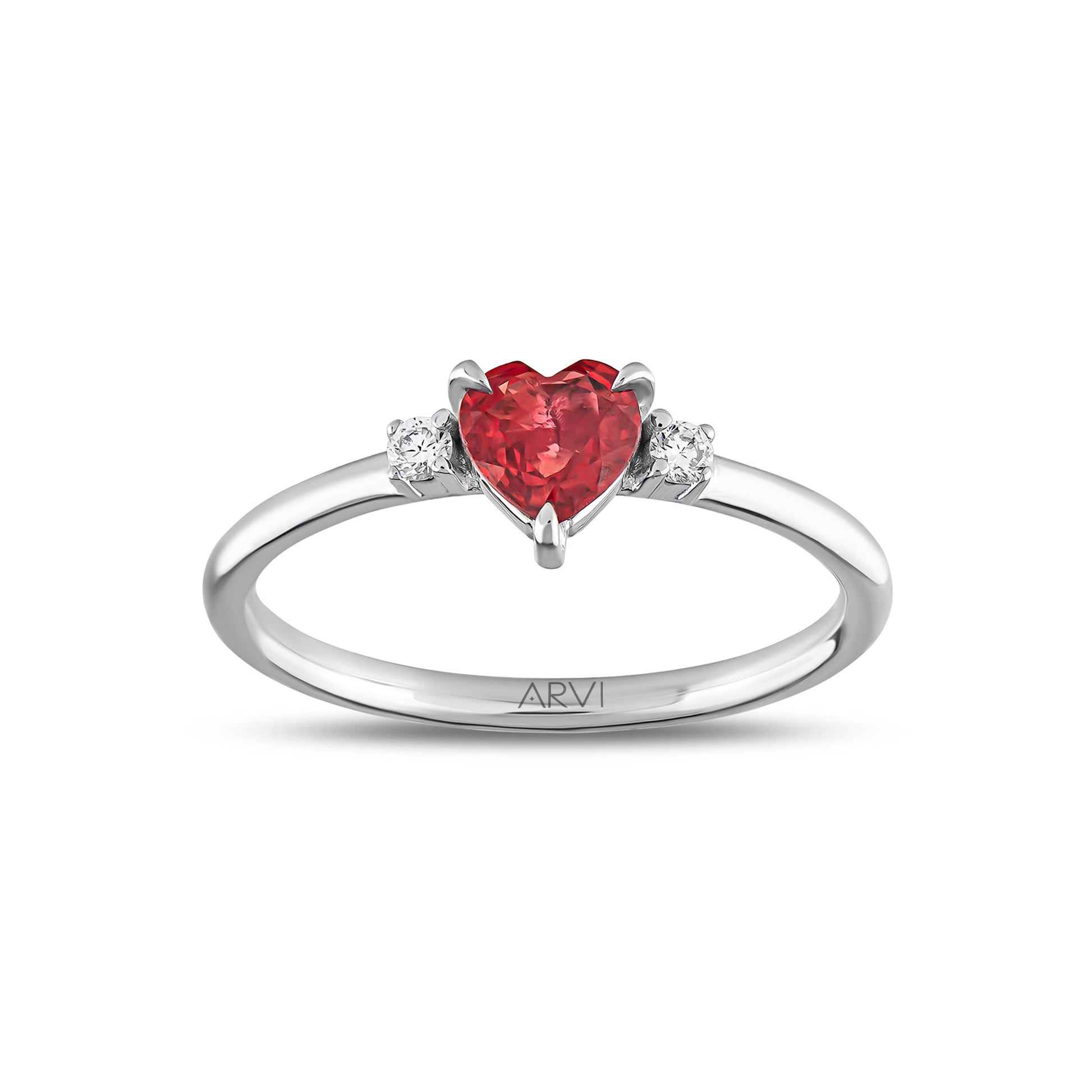0,62 Karat Gökkuşağı 6 Kırmızı Safir Pırlanta Yüzük - Arvi Jewellery