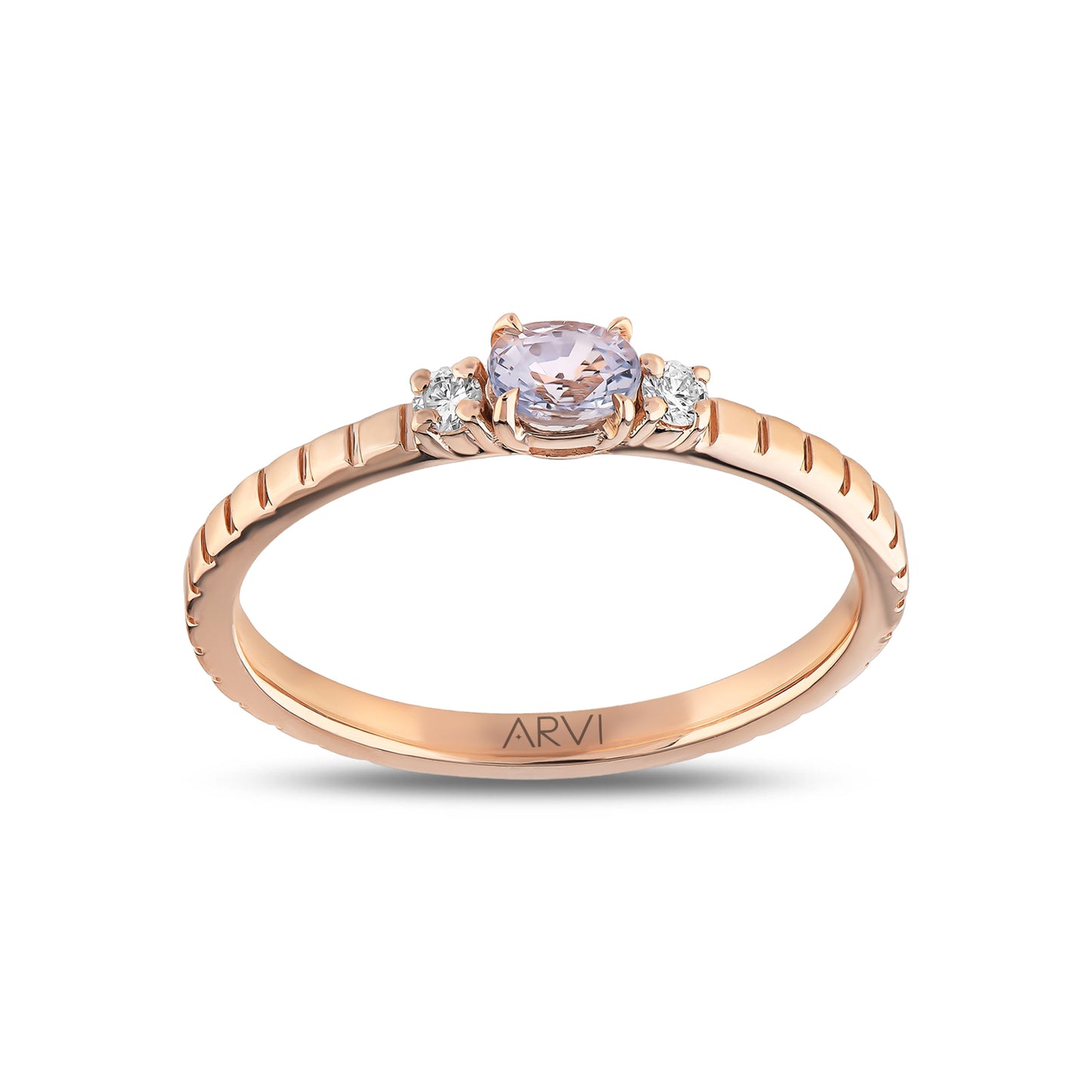 0,30 Karat Gökkuşağı 9 Mavi Safir Pırlanta Yüzük - Arvi Jewellery