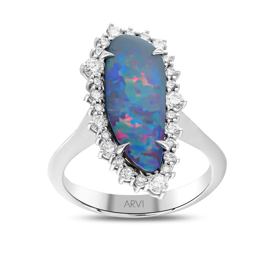 4,64 Karat Amorf Opal Pırlanta Yüzük - Arvi Jewellery
