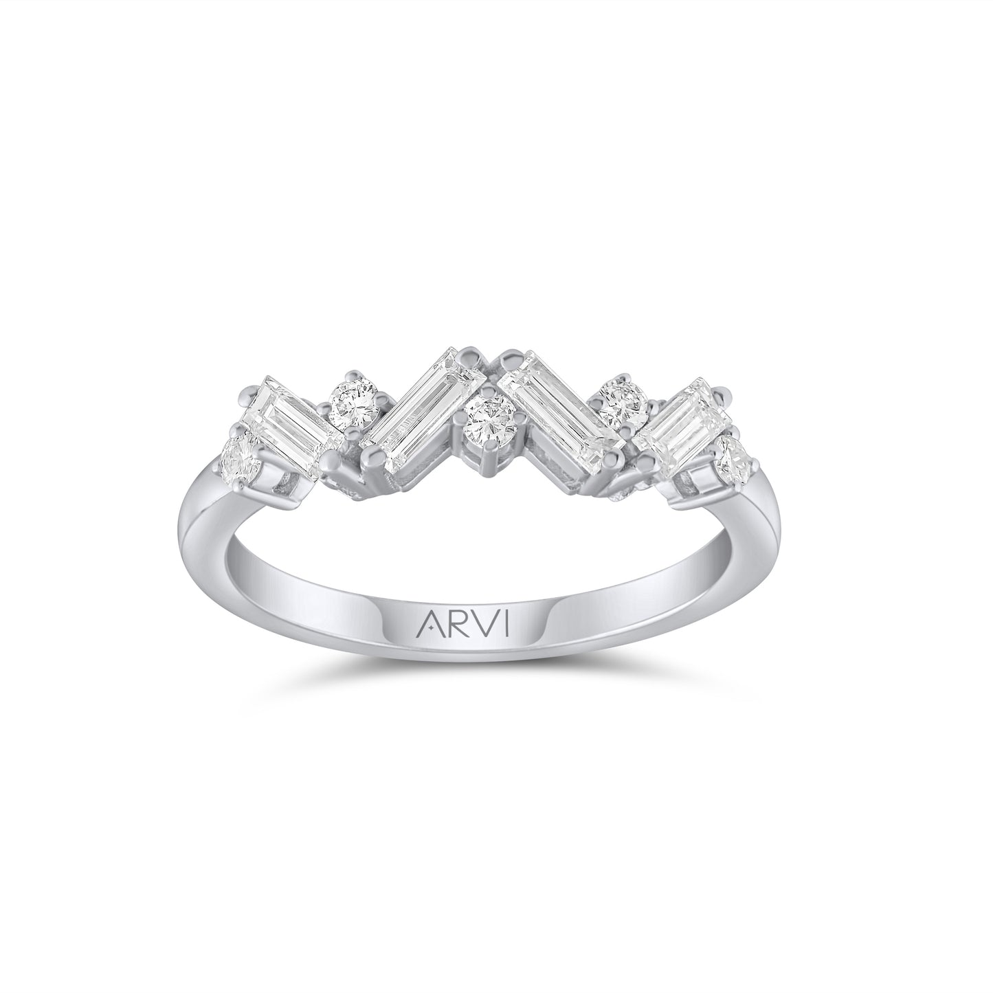 0,62 Karat Çapraz Bagetli Yüzük - Arvi Jewellery