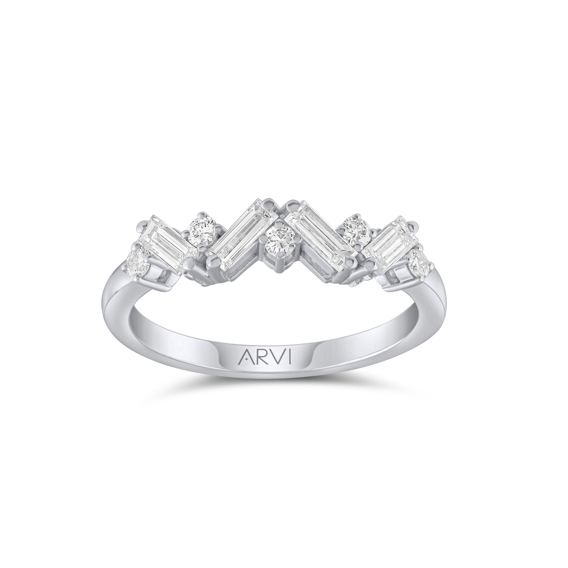 0,62 Karat Çapraz Bagetli Yüzük - Arvi Jewellery