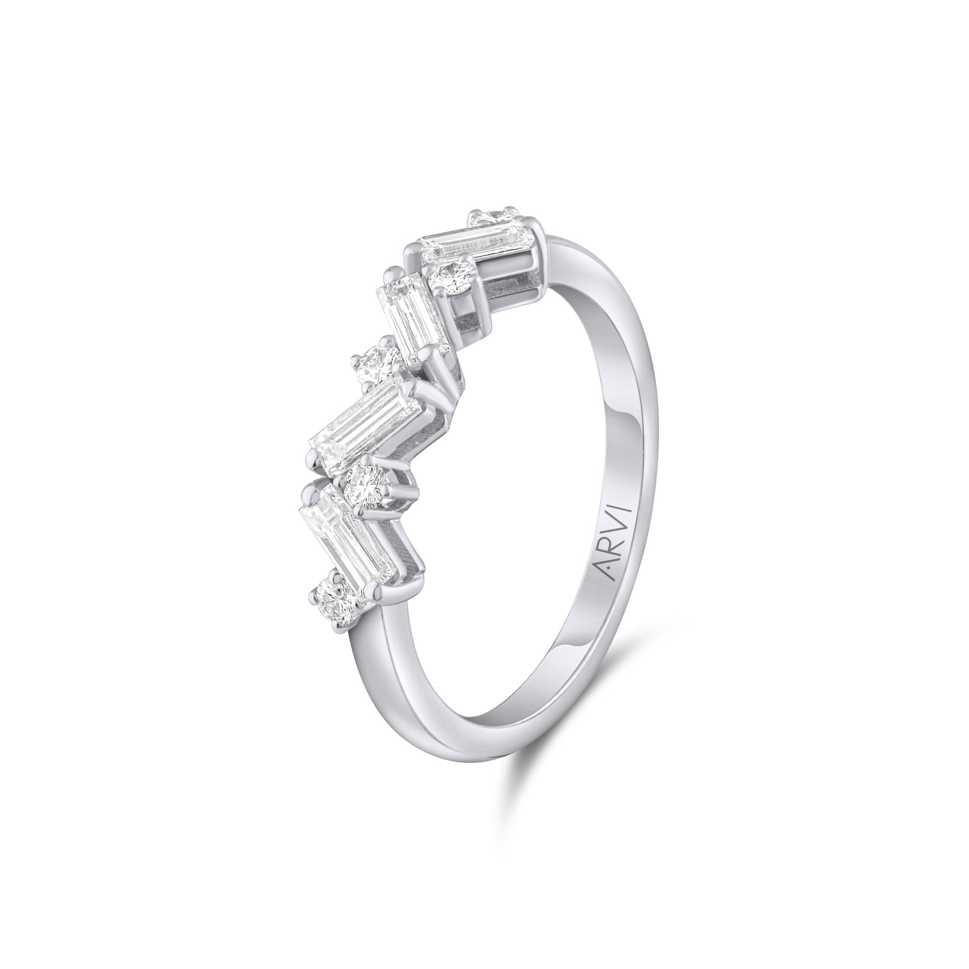 0,62 Karat Çapraz Bagetli Yüzük - Arvi Jewellery