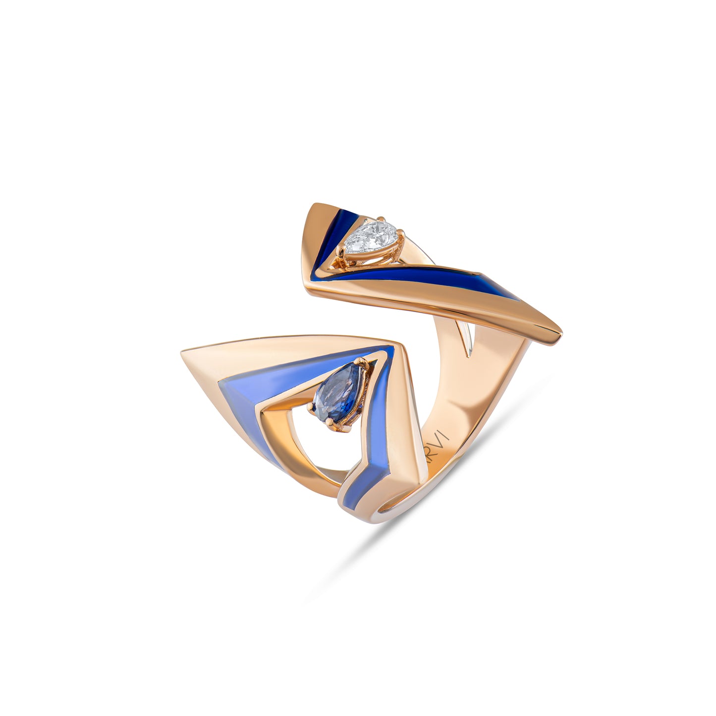 0,57 Karat Mineli Milenyum Safir Pırlanta Yüzük - Arvi Jewellery