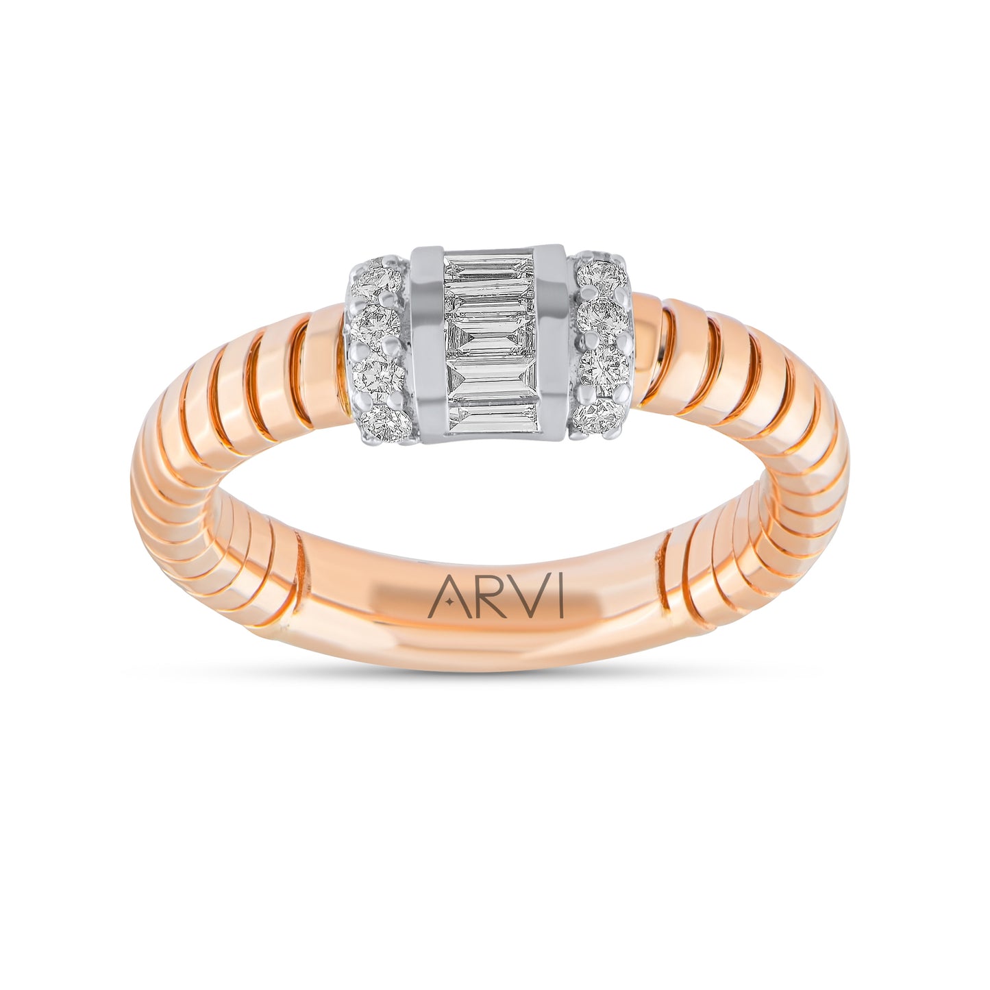 0,38 Karat Baget Pırlanta Tasarım Yüzük - Arvi Jewellery