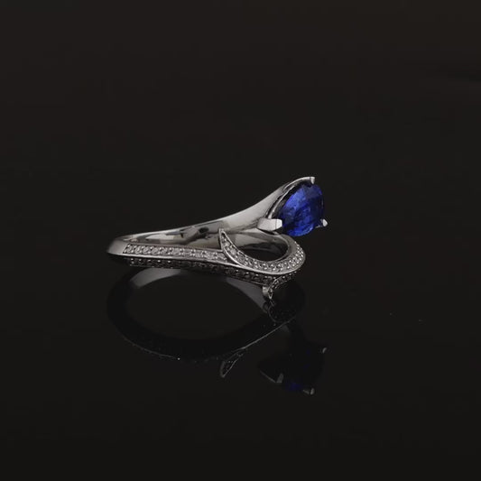 1,28 Karat Damla Safir Pırlanta Yüzük