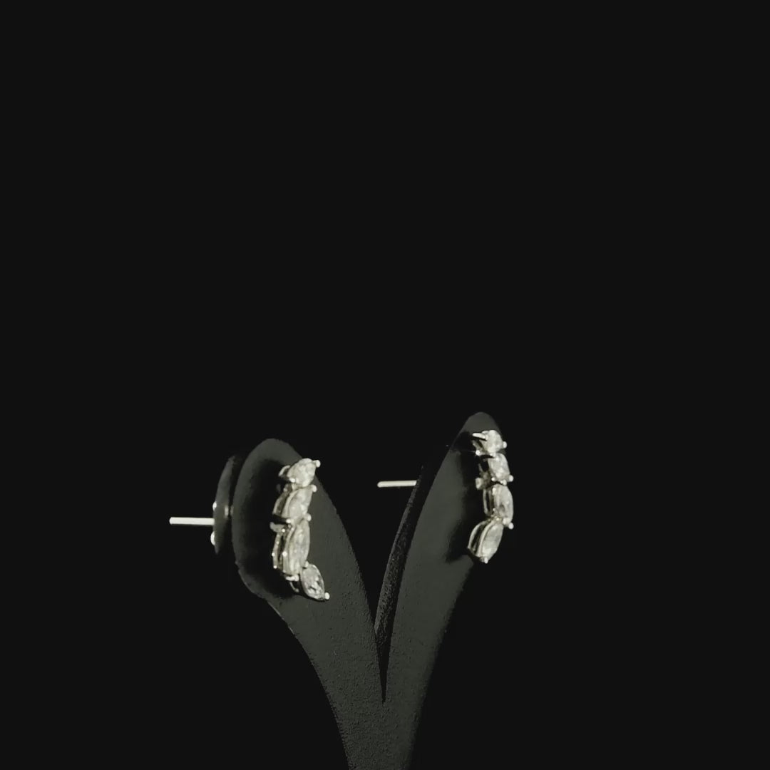 Rose altın seçeneğiyle zarafet katan markiz kesim pırlanta taşlı tasarım küpe sertifikalı ve ücretsiz kargo avantajıyla güvenli alışveriş